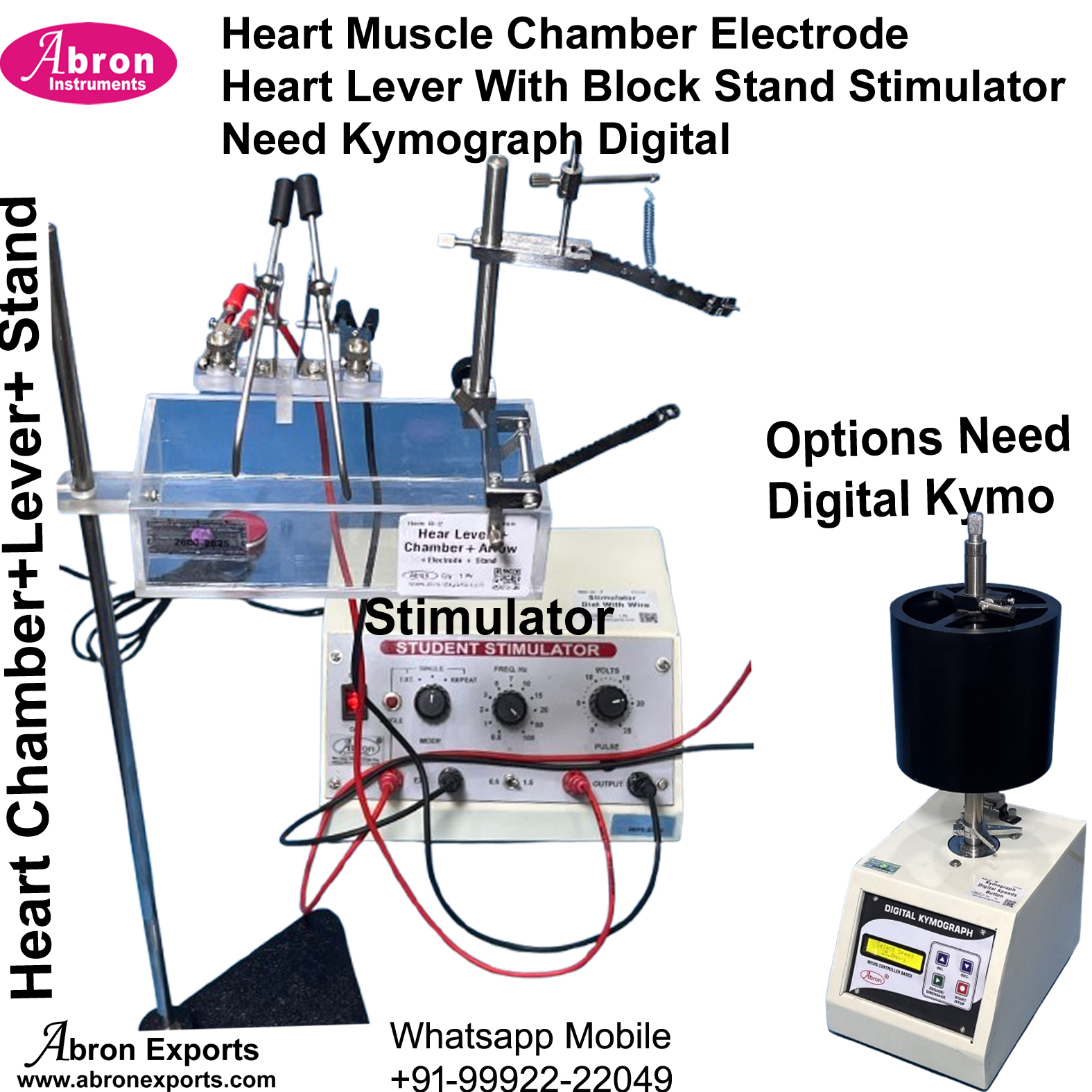 Pharmacy Heart Muscle Chamber Electrode Heart Lever With Block Stand With Stimulator Set Need Kymograph Digital Pharmacology Abron AB-2550SHC 
